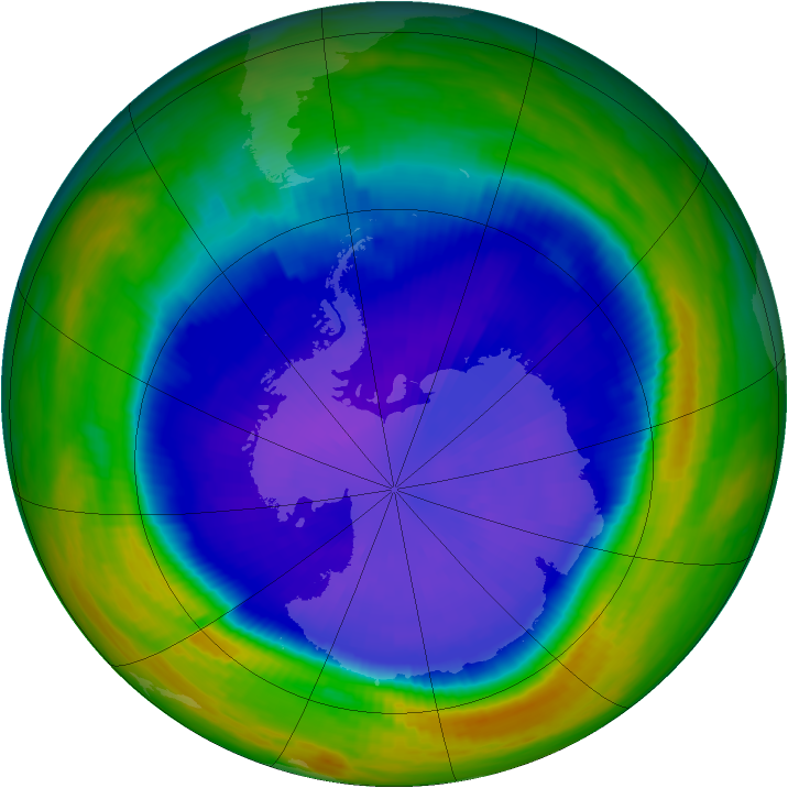 Antarctic ozone map for 19 September 1998